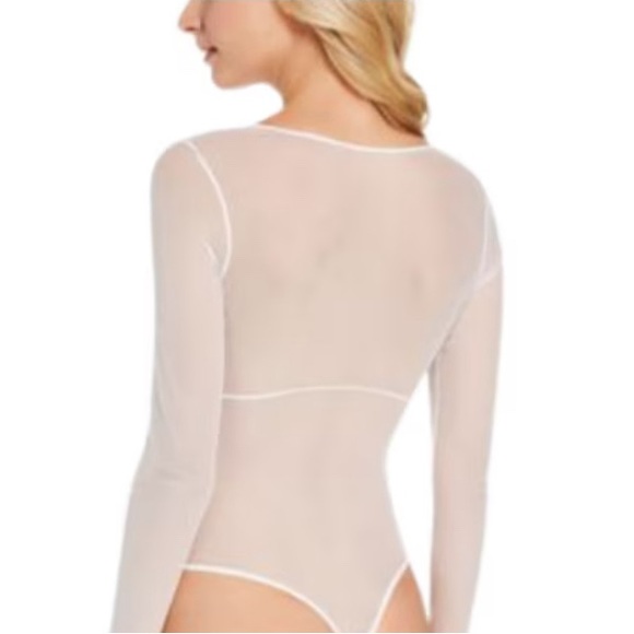 NWT INC Intimates Lingerie Lace Bodysuit Bridal White Long Sleeves Size Medium - Picture 13 of 13